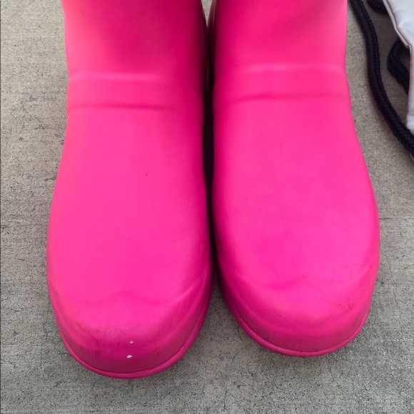Hunter rain boots Ion matte bright Pink original short 7 silver buckle - Picture 9 of 12